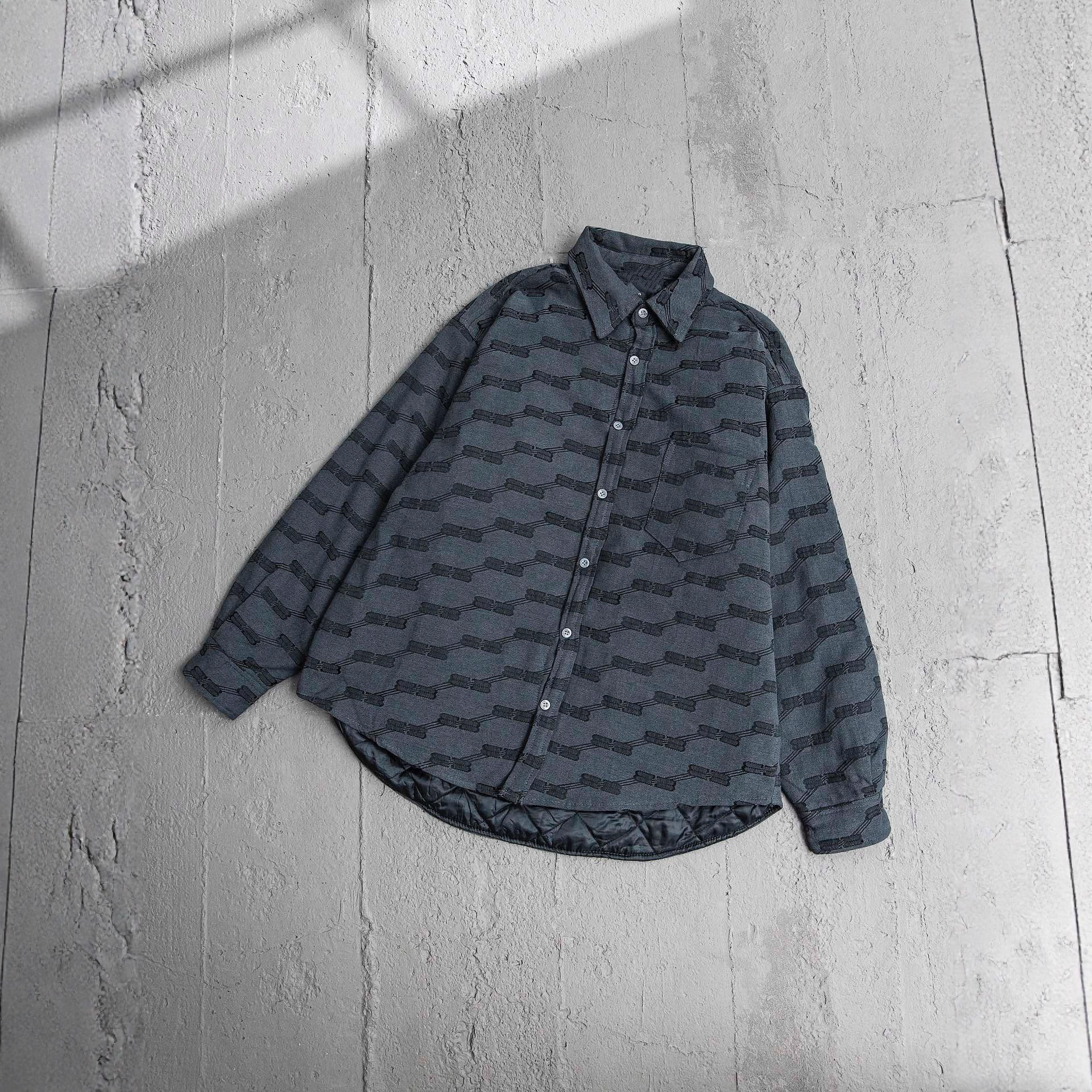 Cross-Border Supply Paris Double B Lock Jacquard Lapel Shirt-Style Cotton Jacket for Men and Women, Warm and Versatile