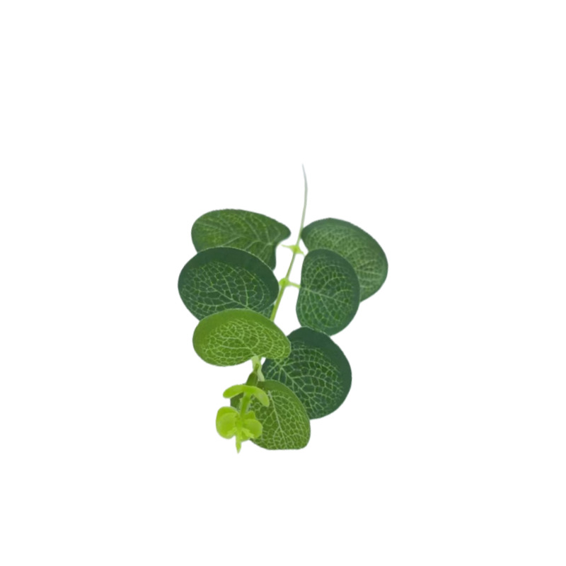 Simulación transfronteriza de plantas verdes, hojas de dinero, plantas artificiales, hojas de eucalia, adornos de hojas, decoración de plantas verdes falsas al por mayor.
