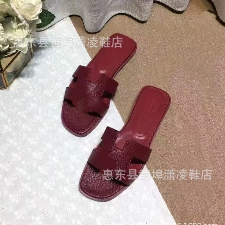 厂家直销跨境外贸平底拖鞋经典H拖鞋沙滩一字女拖鞋|undefined