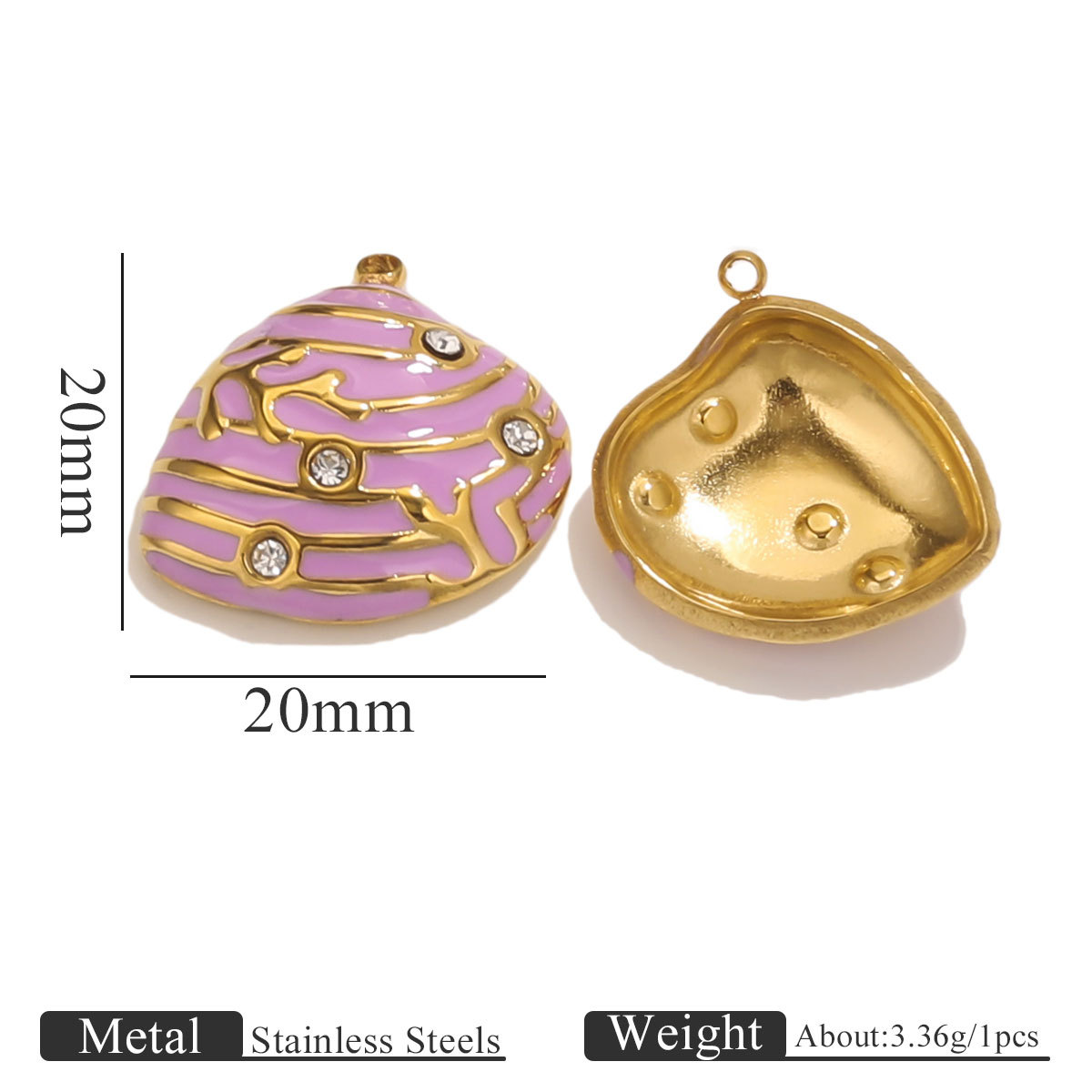 Acero inoxidable vacío de color goteo punto de perforación conchas colgante DIY joyas collar accesorios de pulsera al por mayor