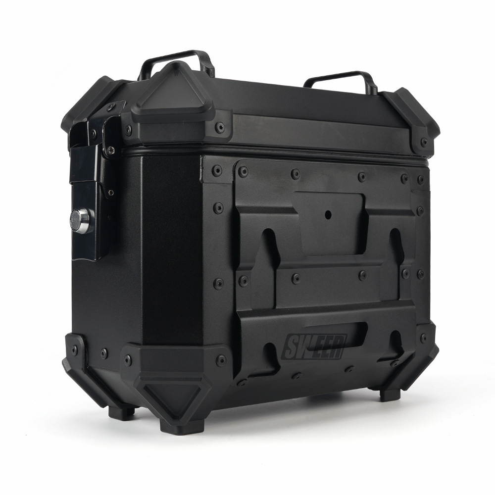 18L Black Samurai Motorcycle Aluminum Alloy Side Box Motorcycle Waterproof Anti-collision Three Boxes Universal Side Box 35L Side Box
