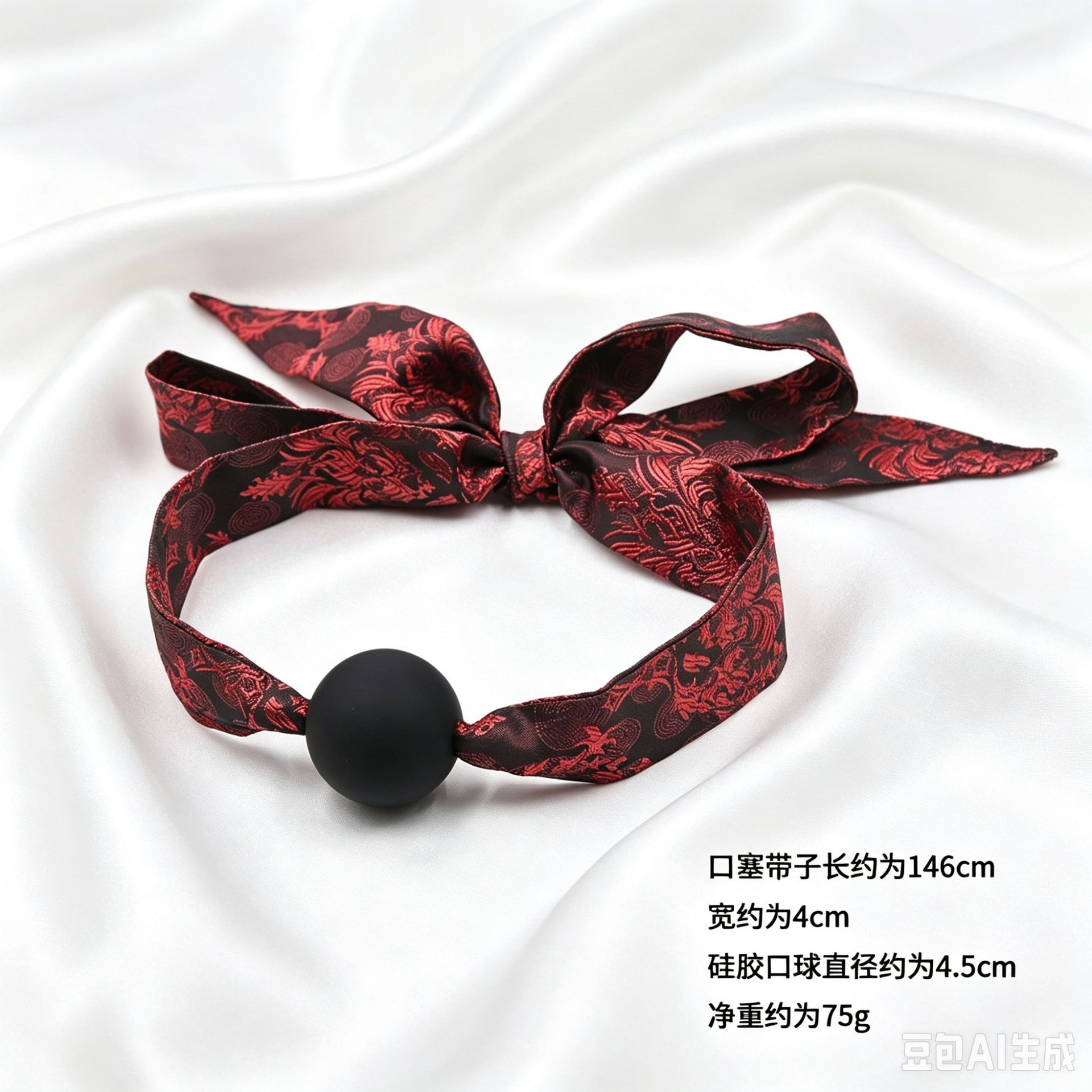 Black Round Silicone Mouth Gag Restraint for Couples — detail image 5
