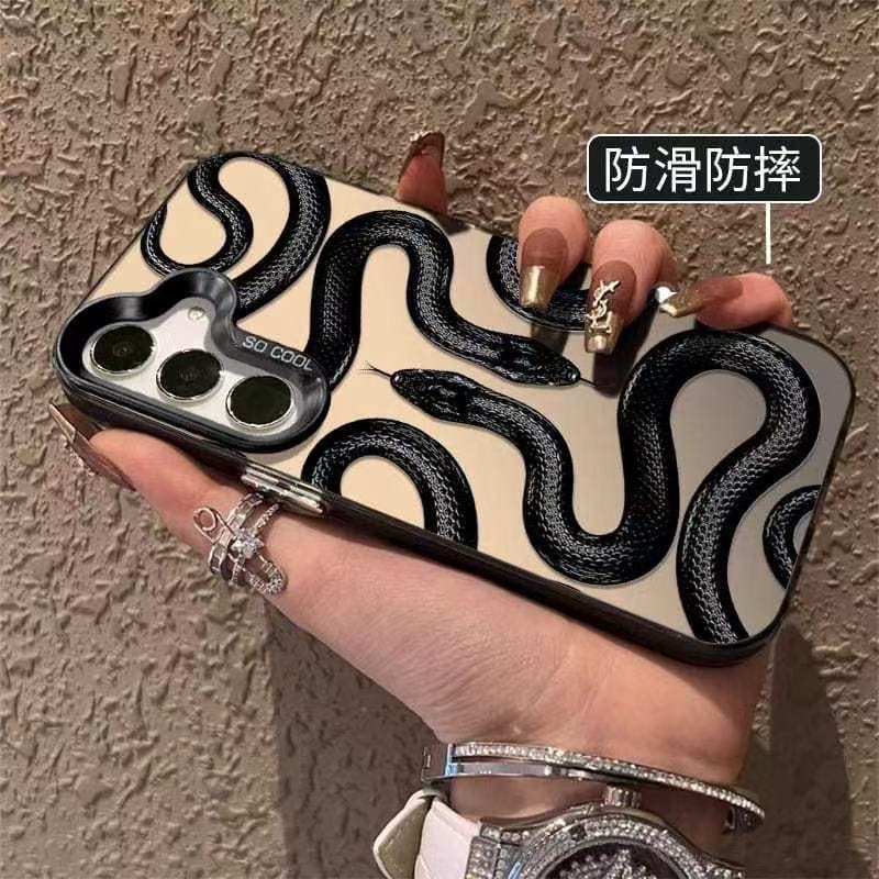 Transfronterizo nueva serpiente negra para Samsung Galaxy S25 funda para teléfono móvil Samsung S24 ULTRA comercio exterior S21
