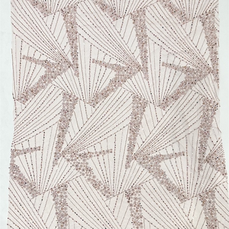 Industria pesada moda europea y americana vestidos de noche delgados fiesta de la cena cheongsam falda esquinilla perlas tubo bordado tela al por mayor transfronteriza image 4