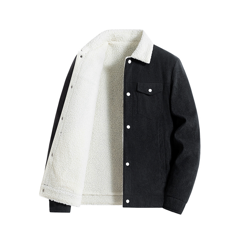 Men's Heavyweight Fleece Sherpa Jacket - Winter Warm Lined Coat With Stand Collar, Casual Streetwear For Urban Style_voghion.com