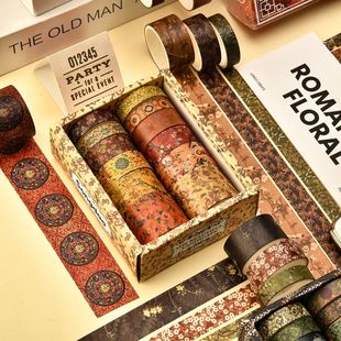 Hot Selling Beautiful Mountains and Rivers Series Tape Retro Washi Tape Set Handbook Collage DIY Tape Now