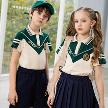 2023春夏新款校服小学生英伦风夏季儿童短袖运动会班服幼儿园园服