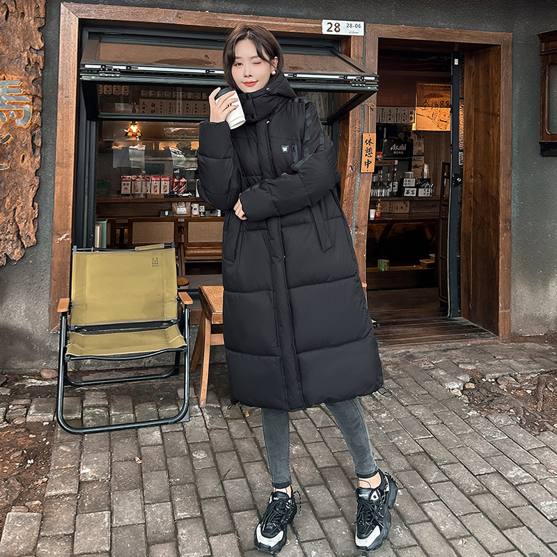 Nuevo invierno plumón de algodón chaqueta de algodón de rodilla de mujer larga chaqueta de algodón coreana suelta nicho chaqueta de algodón gruesa
