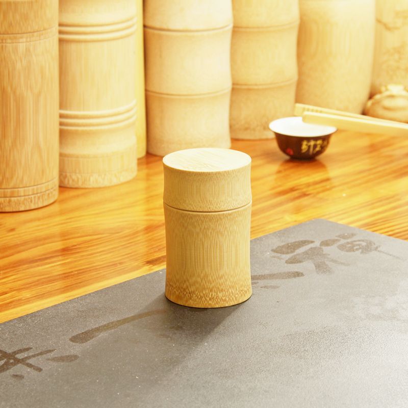ポータブル茶葉缶密封缶旅行元生態竹製貯蔵缶茶缶彫刻茶桶特色竹工芸品|undefined