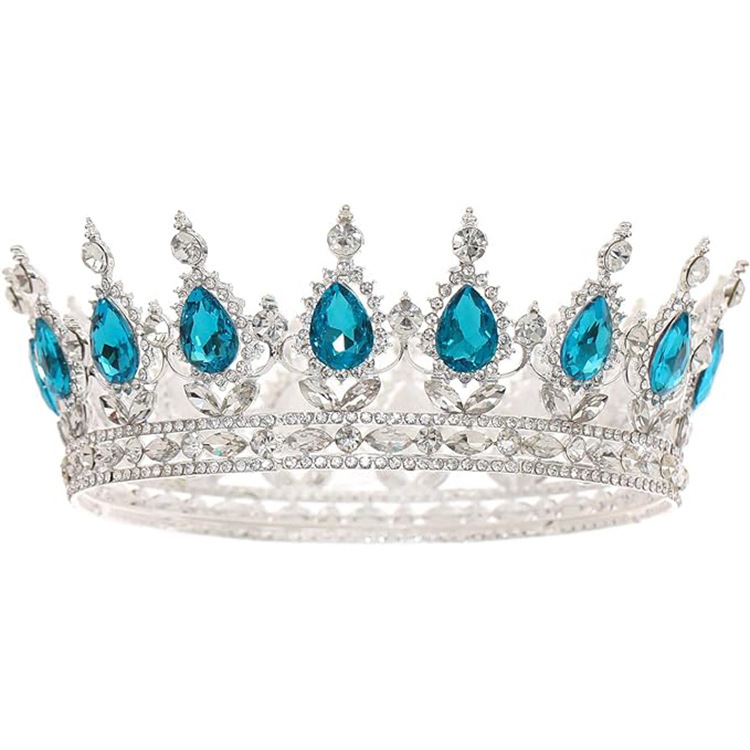 Gran princesa europea corona de novia de alta calidad corona barroca europea y americana joyas de cabello de lujo