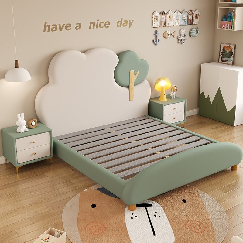 Children's Bed Boy Cream Cloud Bed Children's Bed Children's Room Leather Bed Small Apartment Girl Cartoon Princess Bed