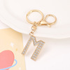 Metal keychain with letters, golden pendant, English letters, wholesale