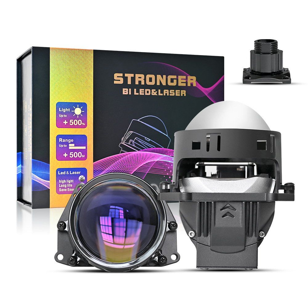 (2개) 자동차 LED 헤드 라이트 2.5 인치 3 인치 듀얼 렌즈 무손실 12 6 칩 고출력 80W 듀얼 램프 컵 H4
