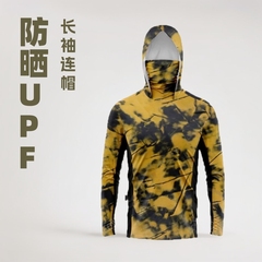 2025跨境新款户外卫衣运动防晒UPF长袖钓鱼防紫外线面罩连帽钓鱼