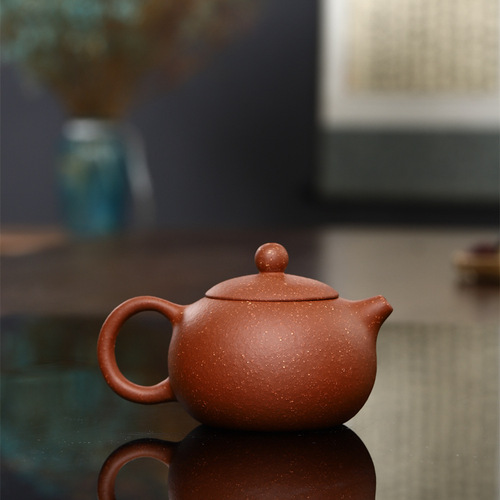 Wholesale Yixing dragon blood sand Xishi purple clay teapot handmade ball hole original mineral purple clay teapot tea set one piece drop shipping
