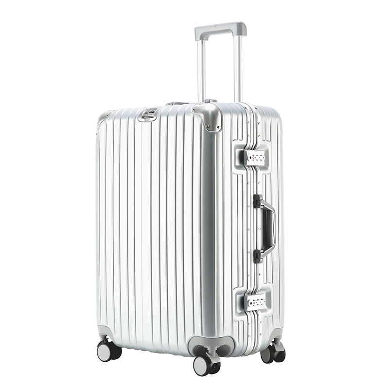 Large Capacity Aluminum Frame Suitcase Stylish Trolley Case Universal Carry On With Combination Lock For Travel_voghion.com