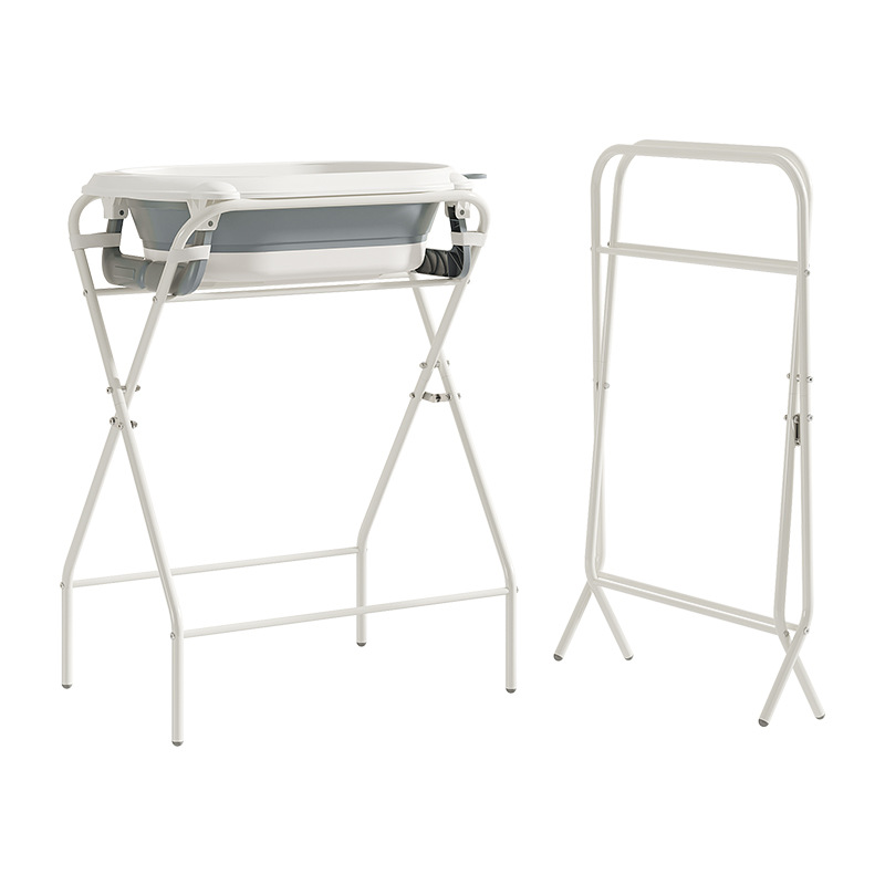 Bañera Infantil con Soporte Plegable de Plástico para Baño de Bebés y Mascotas image 6