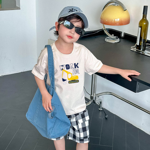 Children's T-shirt Short-sleeved Boys and Girls Half-sleeve Base Shirt Summer Thin Pure Cotton Top New Children's Short-sleeve T-shirt