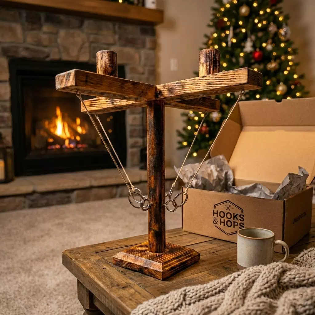 创意礼品投环游戏复古木质工艺品酒吧装饰摆件桌面游戏喝酒道具抛