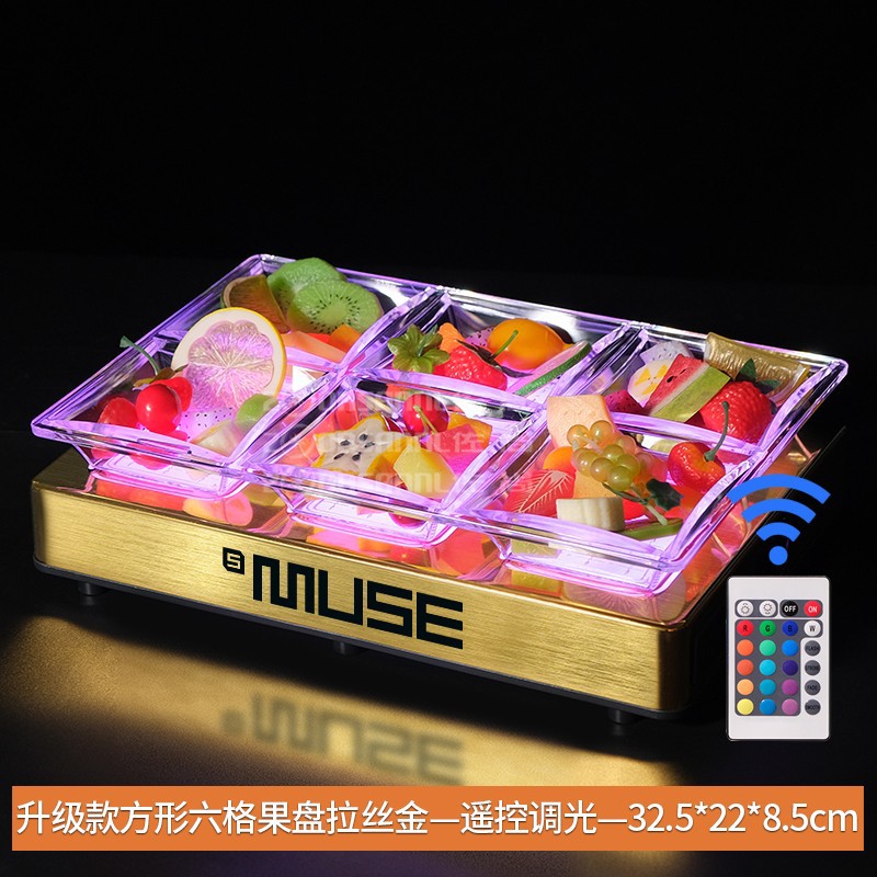 Fabricante al por mayor KTV platos de frutas, bocadillos de bocadillos, platos de bocadillos, barra especial de platos de frutas luminosas LED