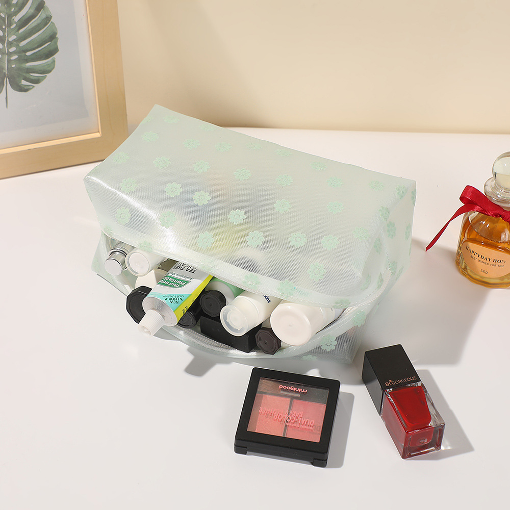 capacious cosmetic bag with zipper