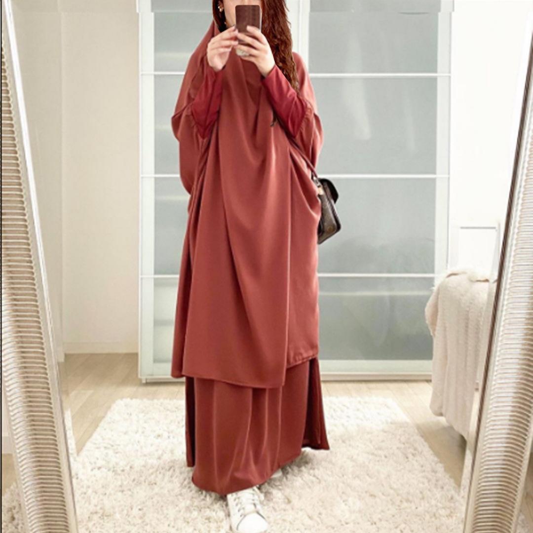 2025 New Hot Sale Large Hem Solid Color Long Robe Loose Suit Dress_ecoleips.com
