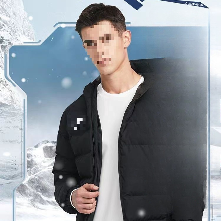Men's short cotton jacket for winter football training, sports cotton coat, warm padded jacket, thickened outerwear