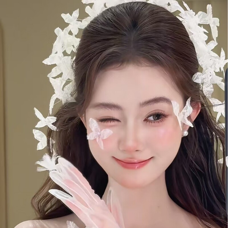 韩式超仙蝴蝶发饰抓夹百搭气质唯美结婚跟妆礼服配饰西式套装发饰|undefined