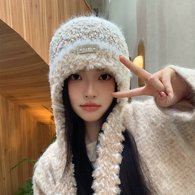 새로운 겨울 마일라드 울 모자 여성 패션 레트로 올 매치 페이스 쇼 작은 니트 모자 두꺼운 따뜻한 풀오버 캡