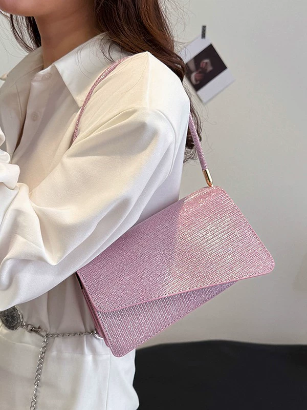 Сумка через плечо, маленькая подмышечная сумка, PU-перехват через плечо, металлическое сияние