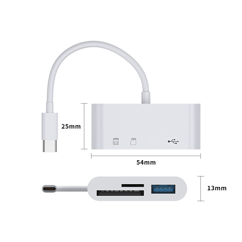 卸売り三合一OTGカードリーダーType-Cアダプタ多機能外付け携帯電話アダプタメモリカード|undefined