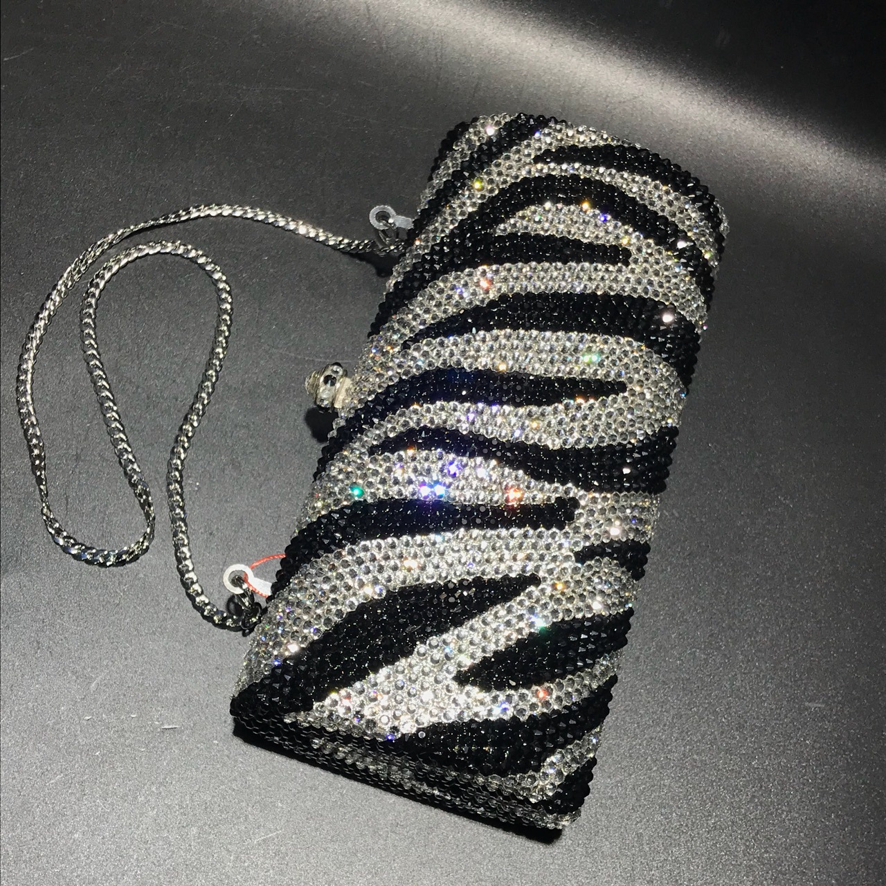 Túi clutch nữ đính kim cương vân ngựa vằn dự tiệc kiểu Âu Mỹ — Cá tính đặt làm chi tiết 3