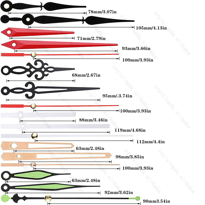 ✅出海电商现货静音石英钟机芯diy时钟钟表芯扫秒创意彩针挂钟机