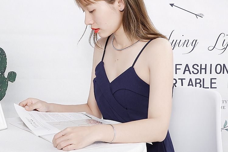 new fashion titanium steel necklace bracelet set wholesale nihaojewelry