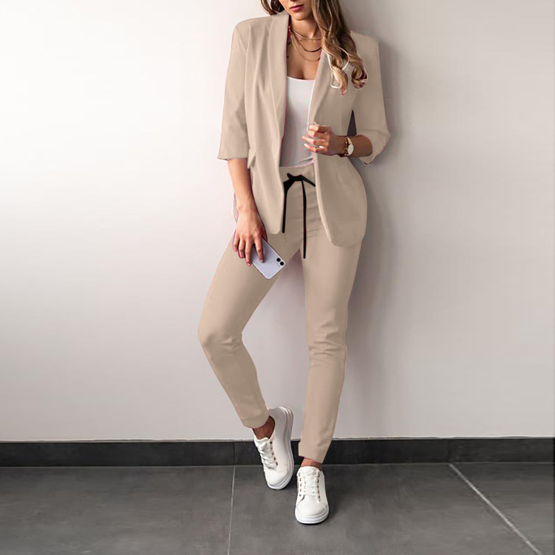ヨーロッパとアメリカのクロスボーダー願いアマゾン独立ステーション AliExpress 新しいカジュアルファッションスーツスーツ婦人服スーツ|undefined