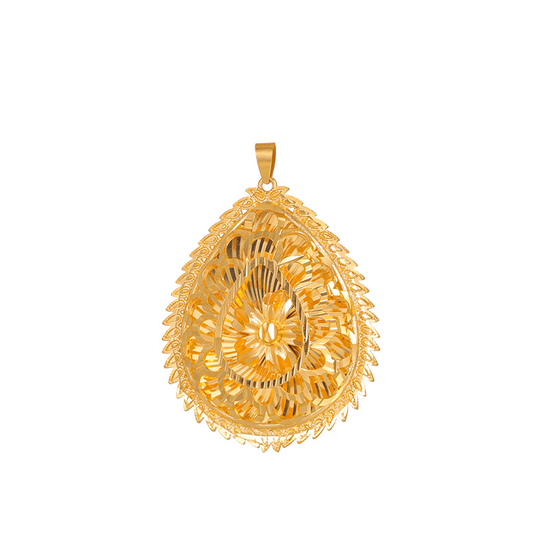 Sand Gold hombres y mujeres gota de agua colgante flores como brocado joyería hueca estilo nacional todo fósforo accesorios de temperamento suministro directo de fábrica