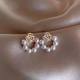 S925 silver pin earrings simple niche temperament personality new earrings female high sense pearl earrings 