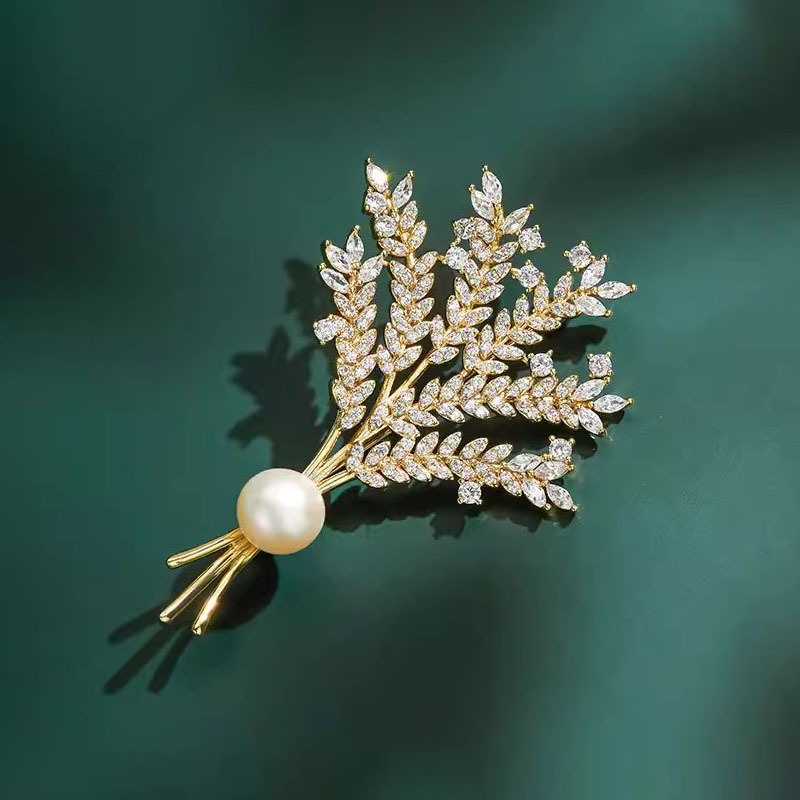 Vintage korenaar broche voor dames elegante high-end speld_voghion.com