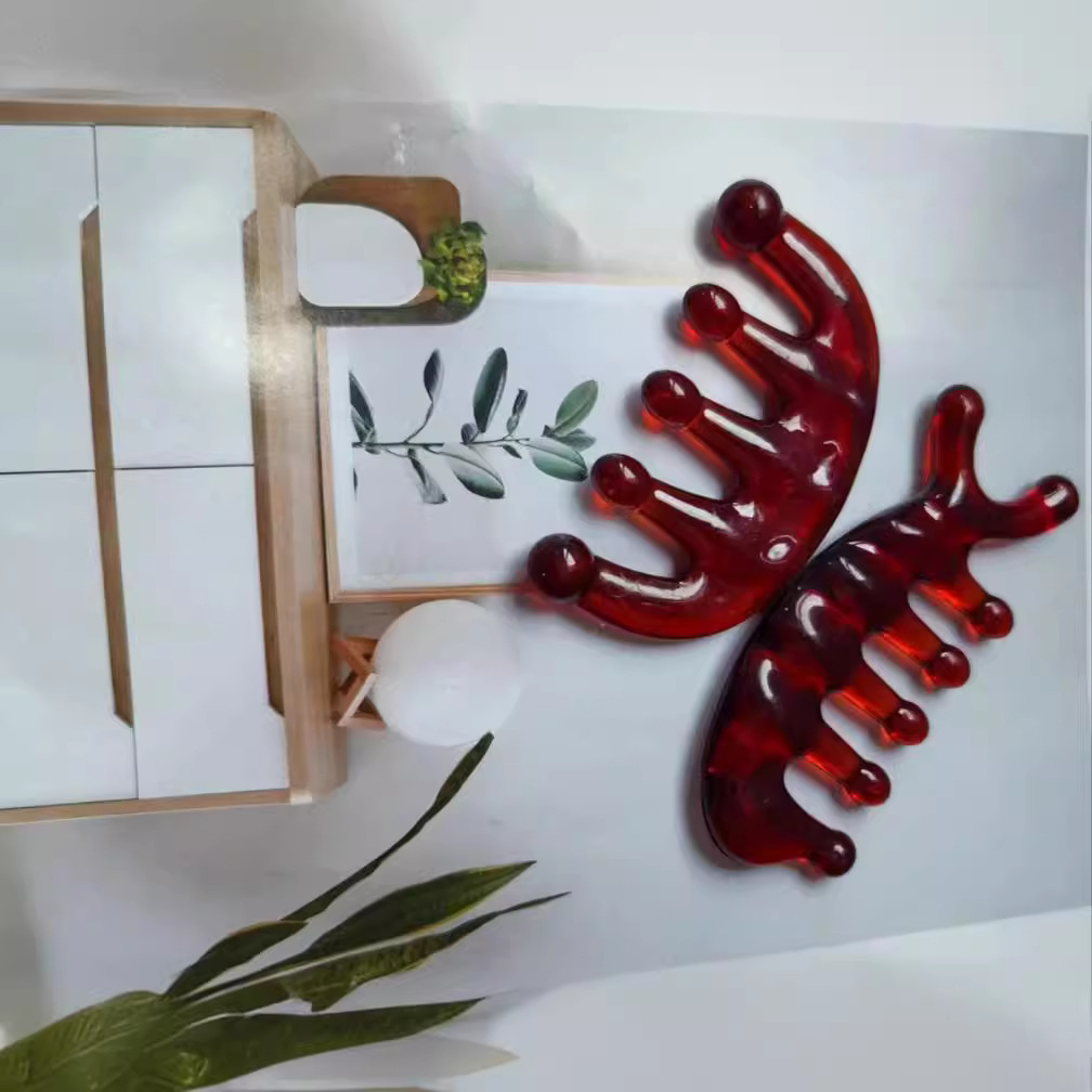 Peine de masaje especial para cabeza de dragado TikTok mismo estilo Meridian peine cinco-Meridian Health Care tratamiento de cabeza cepillo facial cubierta de la estufa