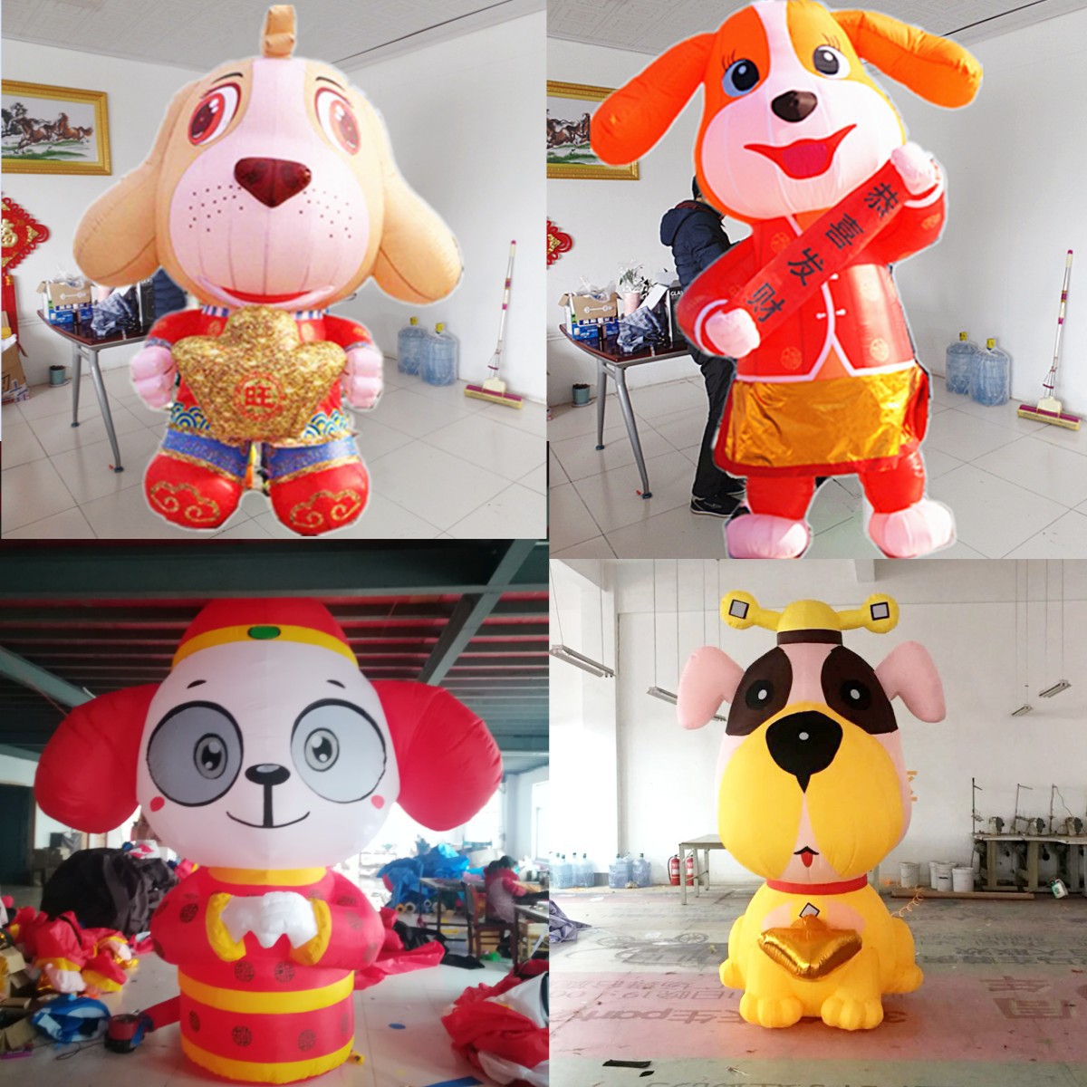 新年狗年充气开业庆典模型年会活动广告喜庆卡通狗招财神爷狗气模