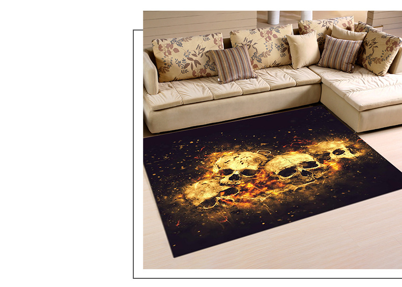 骷髅地毯,跨境地毯,客厅地毯,外贸地毯,地毯代发