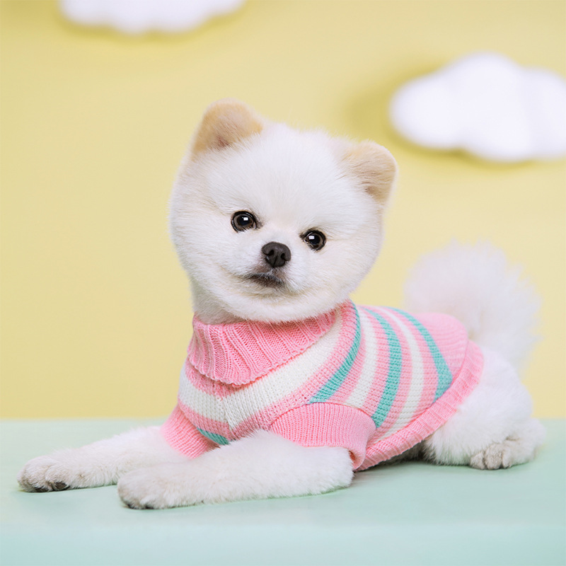 Casual Simple Style Yarn Stripe Heart Shape Rhombus Warm Pet Clothing display picture 2