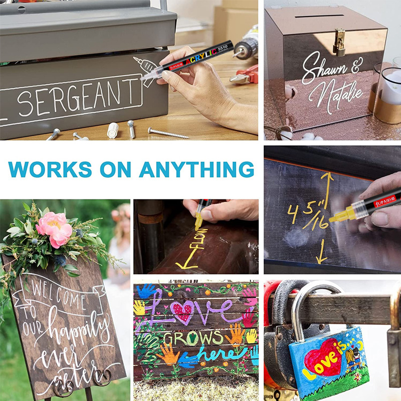 Jupai acrílico marcador a base de agua 60 colores respetuoso con el medio ambiente inodoro MSDS detección pintura plantilla color pluma transfronteriza Venta caliente