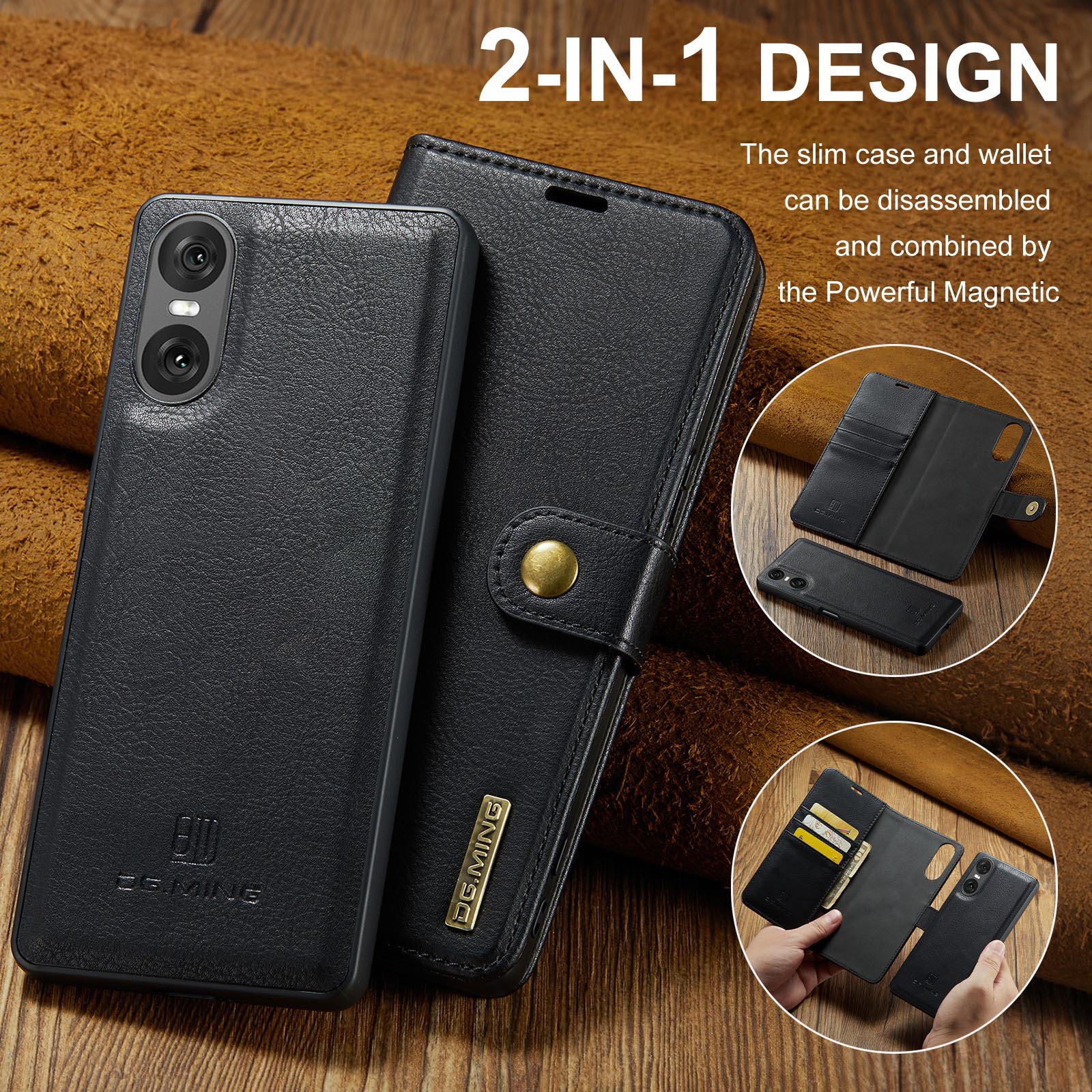 For Sony Xperia 10 VI Mobile Phone Case Xperia 1 VI 2-in -1 Split Leather Case 2024_voghion.com
