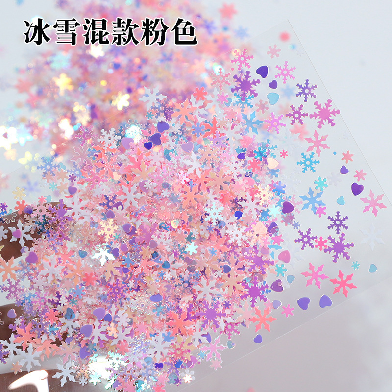 雪花亮片冰雪混款圣诞雪花片公斤装现货批发|undefined
