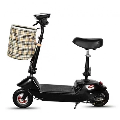 Mini Electric Scooter Qatlanan elektrik skuterlər - black-24v8a-battery-10-13km-brushed-motor
