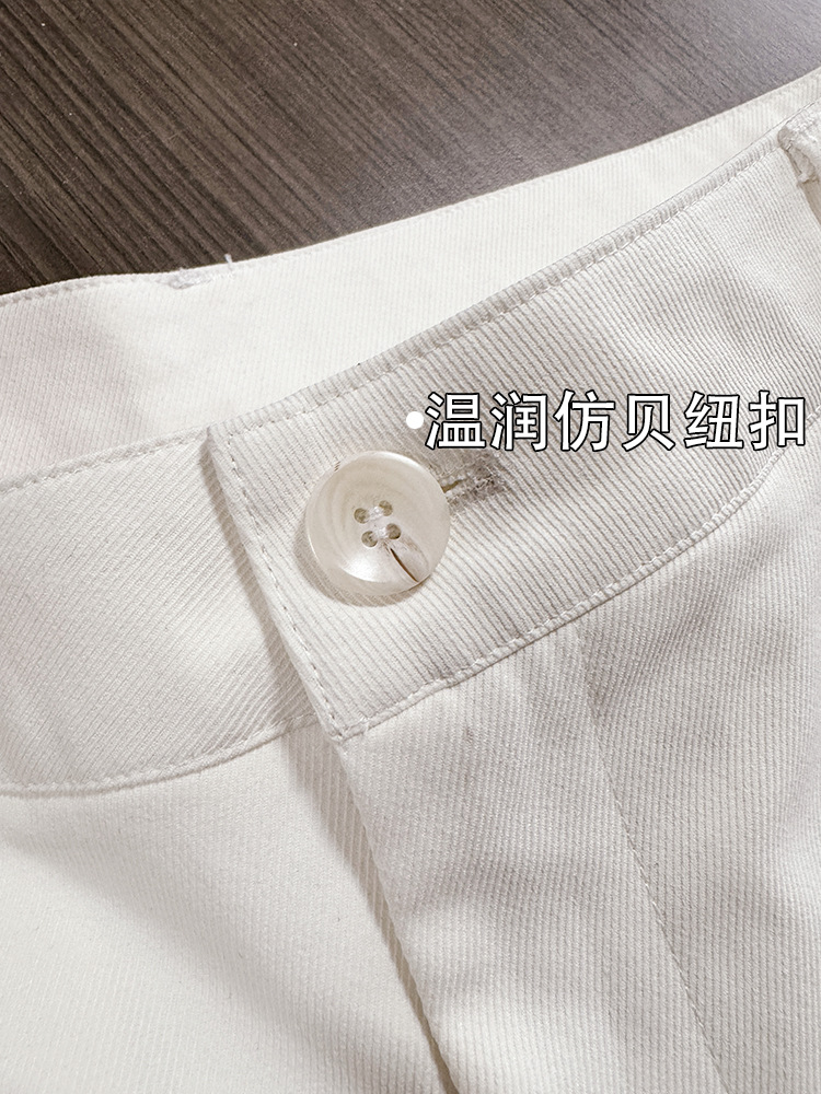 Quần ống rộng cạp cao dáng suông chất liệu cotton mềm mại — đen