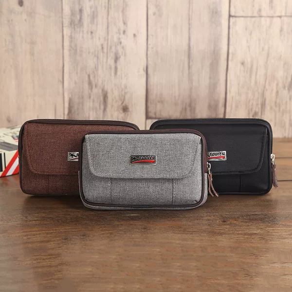 New Men's Waist Bag, Wear-Resistant, Multi-Functional, Belt-Wearing, Mobile Phone Bag, Card Holder, Can Hold Bag, Men's Waist Bag Wholesale