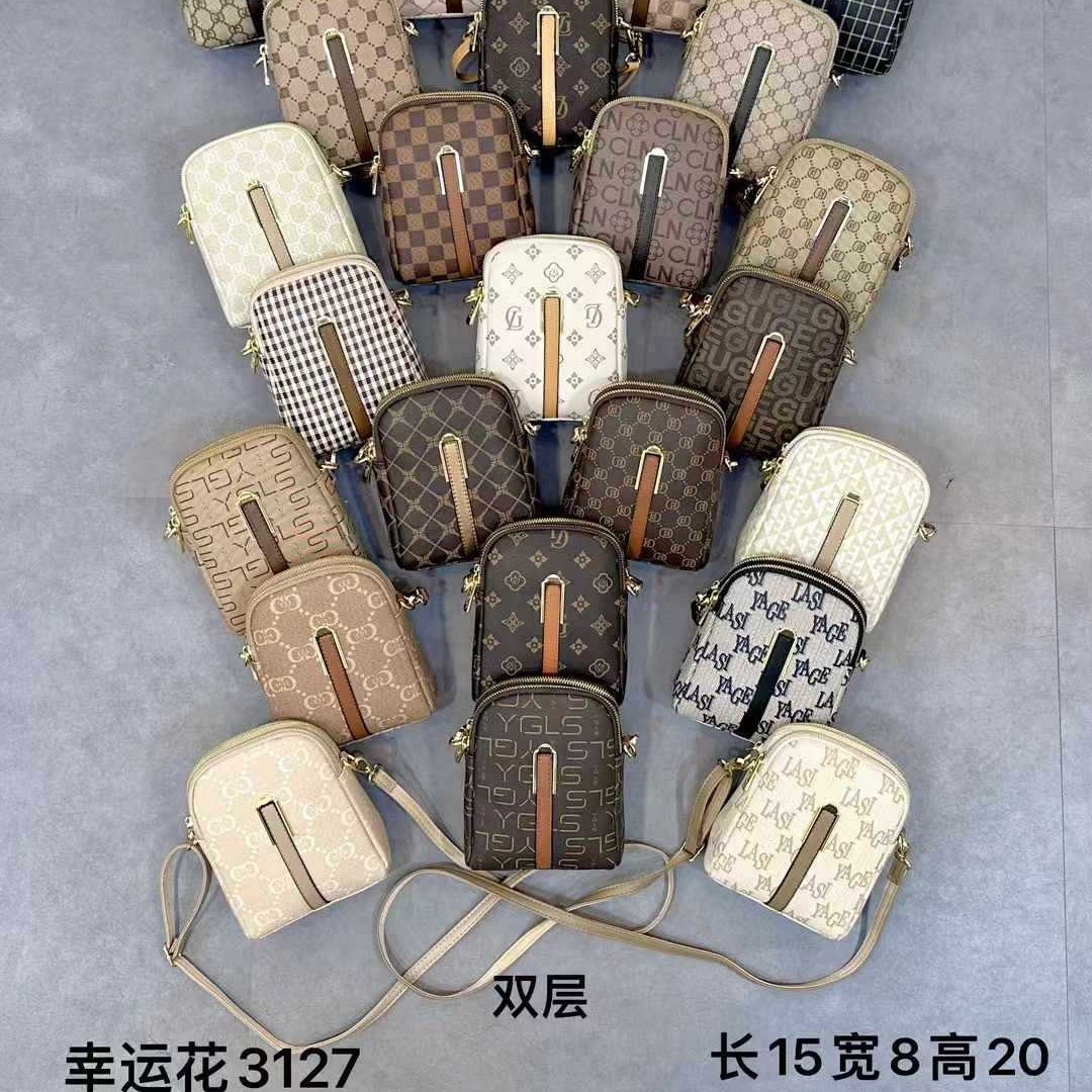 3127 Jacques's 2024 New Large-Capacity One-Shoulder Lucky Flower Trendyy and Versatile Handbag Mobile Phone Bag
