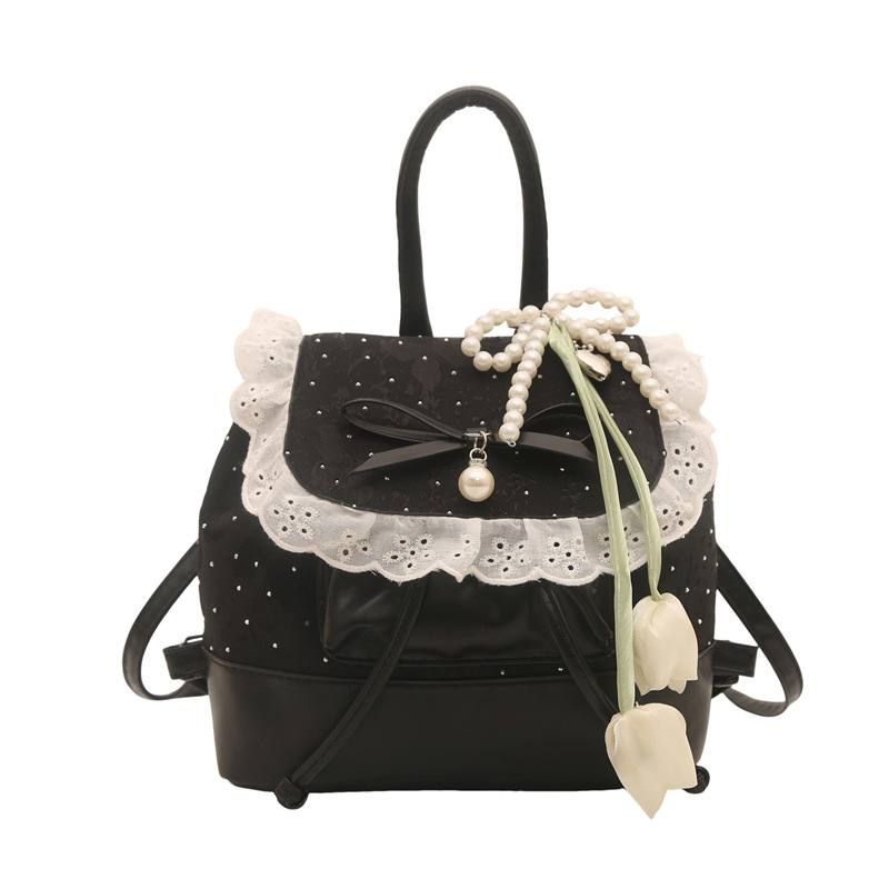 2026 nuevo encaje de moda coreana de estilo chica bolsas de mano, alta calidad, mochila de hombro versátil
